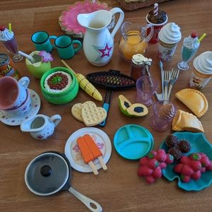 America girl doll food and accessories and Lea jewelry and pets